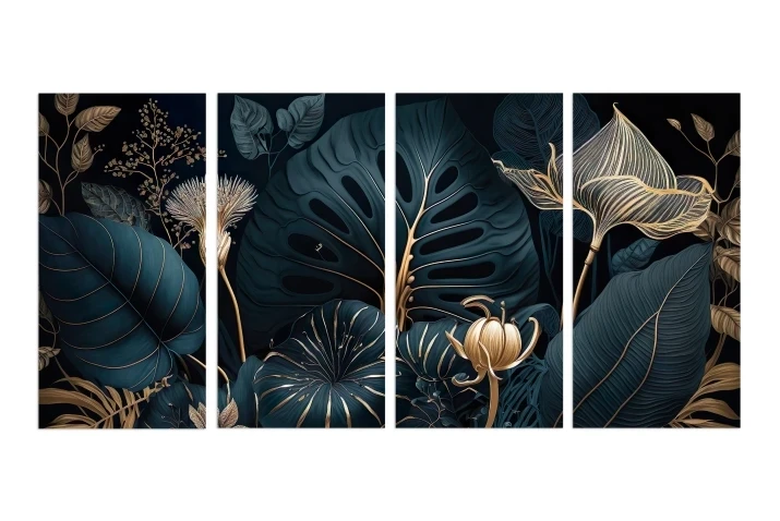 Obraz na płótnie canvas Kompozycja 4 el. kwiaty