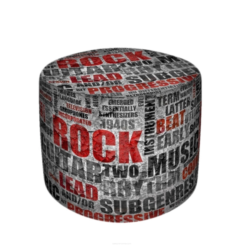 Okrągła pufa dekoracyjna - Rock