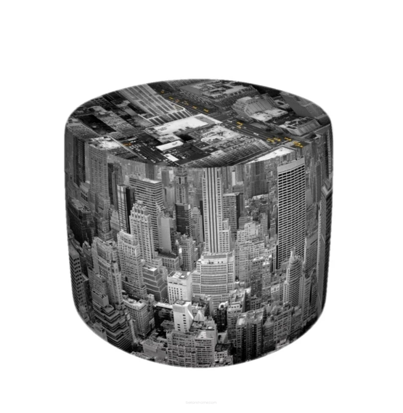 Okrągła pufa dekoracyjna - New York