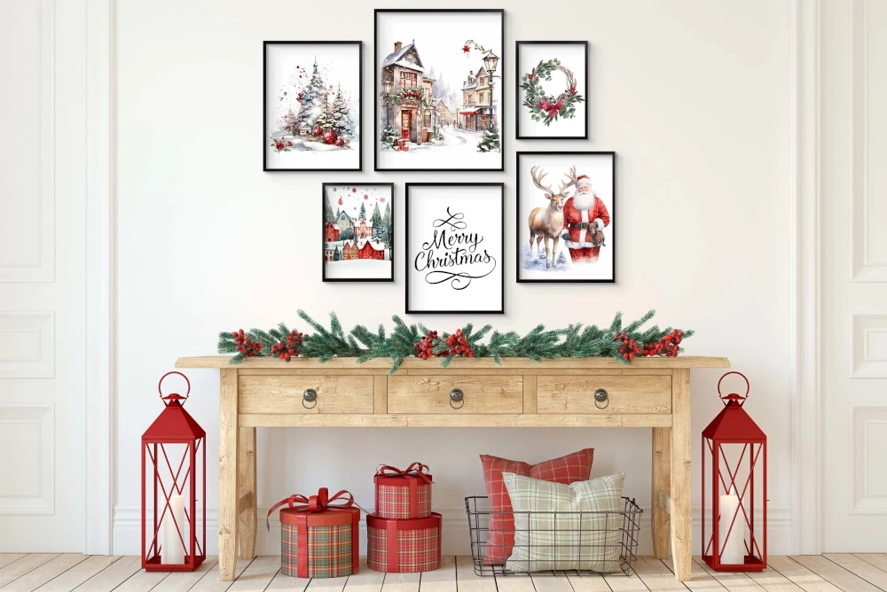 Zestaw plakatów 6 szt,  plakaty święta, Mikołaj