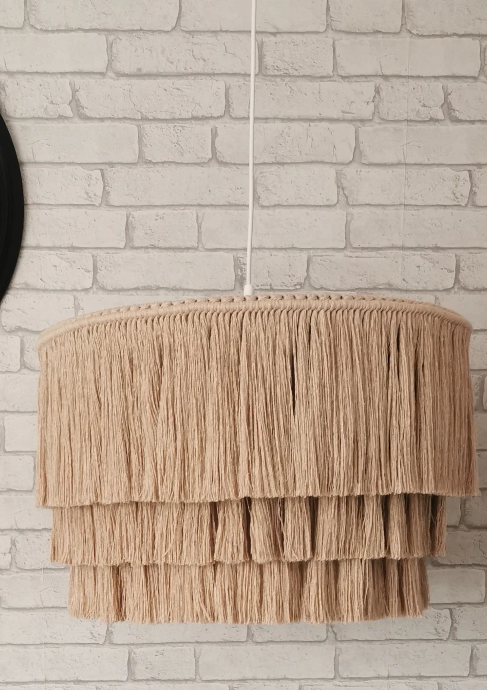 Lampa boho abażur sznurkowy beżowy