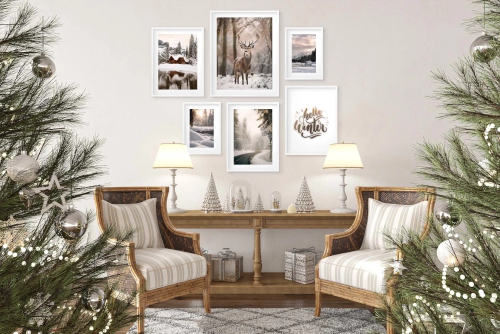 Zestaw plakatów 6 szt, plakaty zima