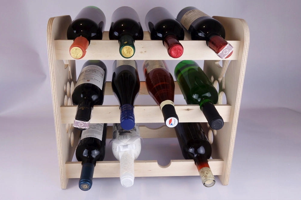 Stojak na wino drewniany na 12 butelek