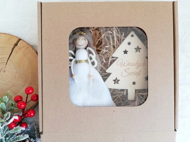 Zestaw świąteczny handmade Aniołek choinka