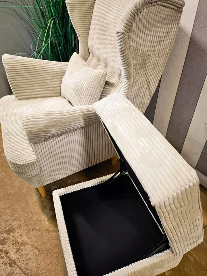 Fotel uszak z podnóżkiem