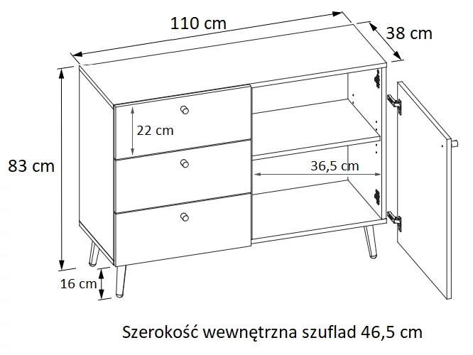 Komoda kolor biały