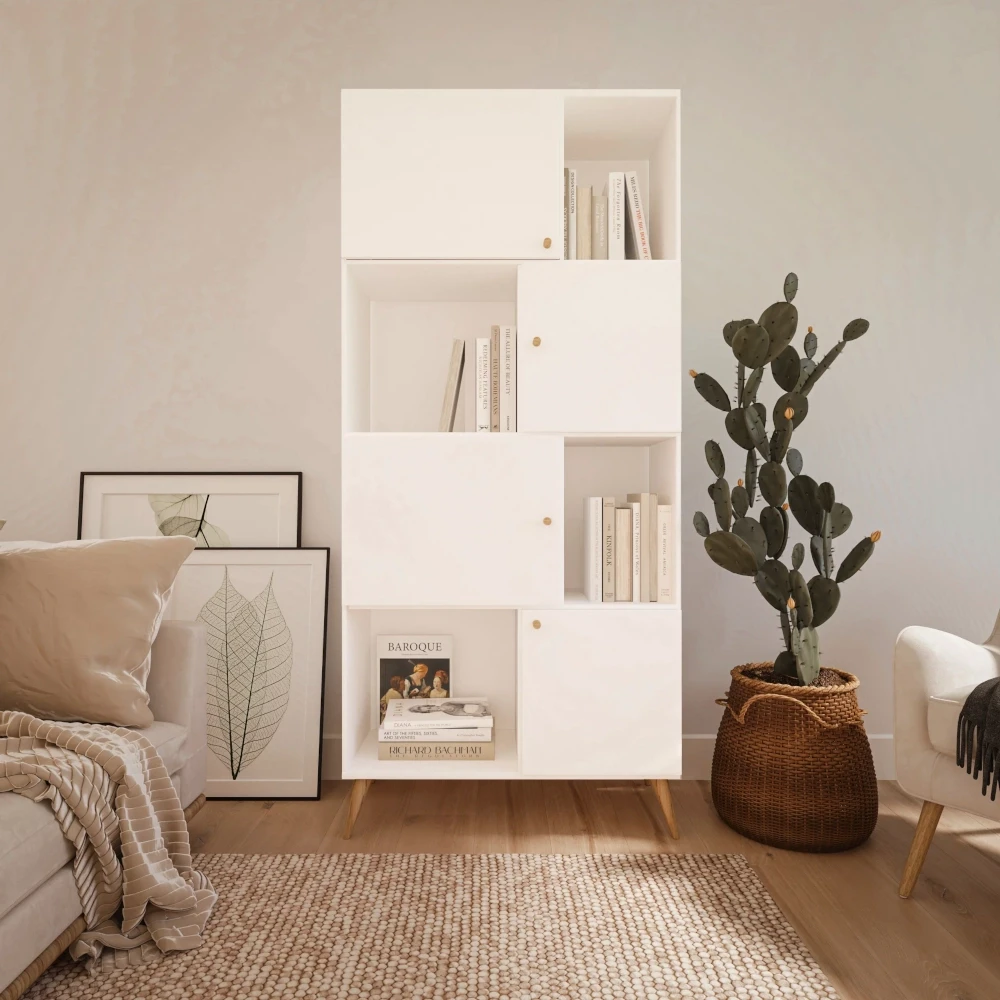 Regał do salonu biura  kolor biały Hervaa