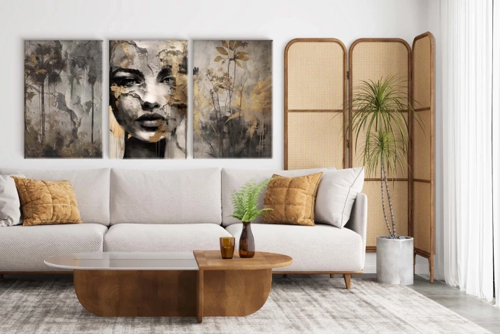 Obraz na płótnie canvas tryptyk kobieta