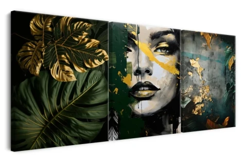 Obraz na płótnie canvas tryptyk kobieta