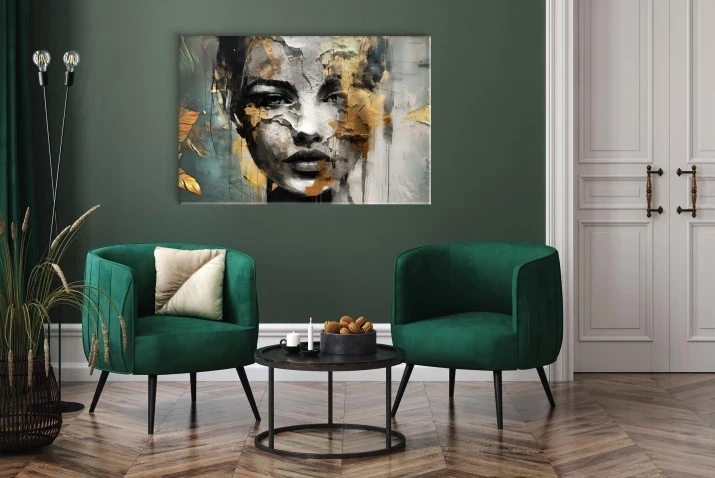 Zielony Obraz na płótnie canvas kobieta