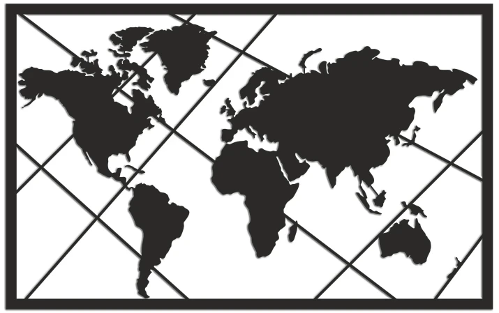 Ażurowy obraz mapa świata