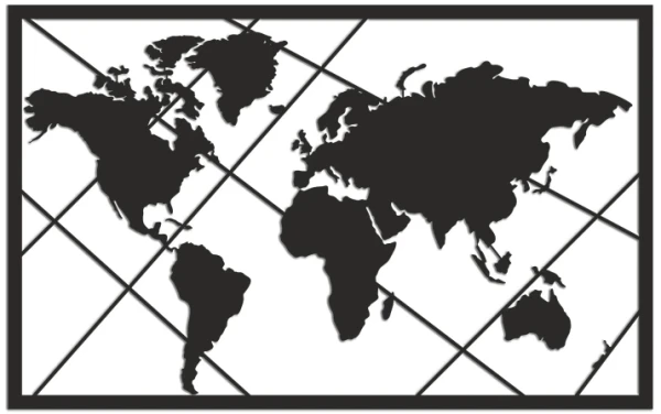 Ażurowy obraz mapa świata