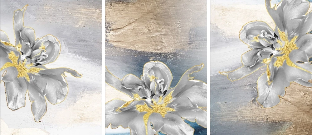 Plakaty zestaw bez ram abstrakcja kwiaty