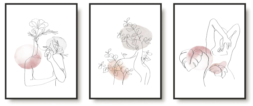 Plakaty zestaw bez ram kobieta boho