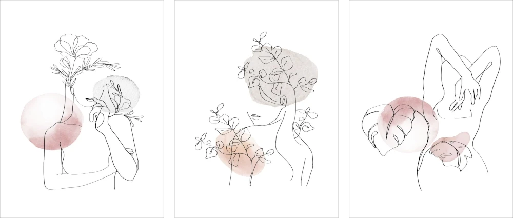 Plakaty zestaw bez ram kobieta boho