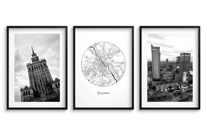 Plakaty czarno białe Warszawa