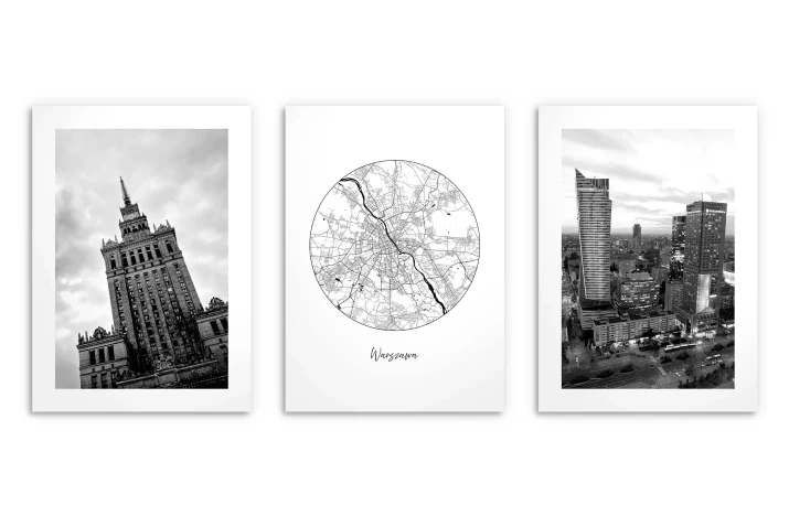 Plakaty czarno białe Warszawa