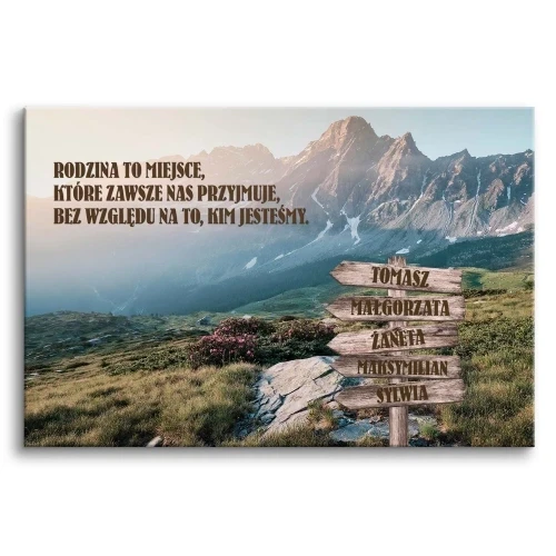 Obraz na płótnie Imiona Twojej Rodziny góry