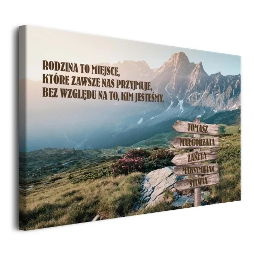 Obraz na płótnie Imiona Twojej Rodziny góry