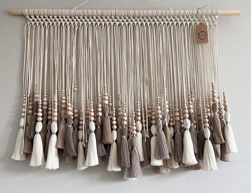 Makrama dekoracja chwosty 100x65 Bells ombre