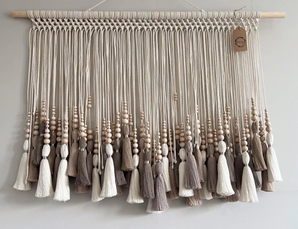 Makrama dekoracja chwosty 100x65 Bells ombre