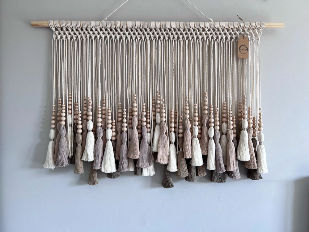 Makrama dekoracja chwosty 100x65 Bells ombre