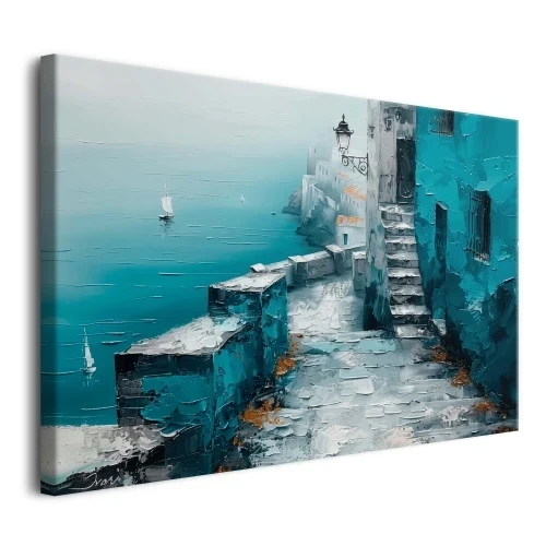 Obraz na płótnie canvas niebieski miasto morze