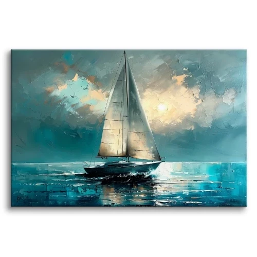 Obraz na płótnie canvas niebieski łódka morze