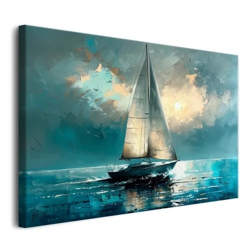 Obraz na płótnie canvas niebieski łódka morze