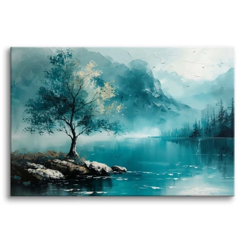 Obraz na płótnie canvas niebieski drzewo