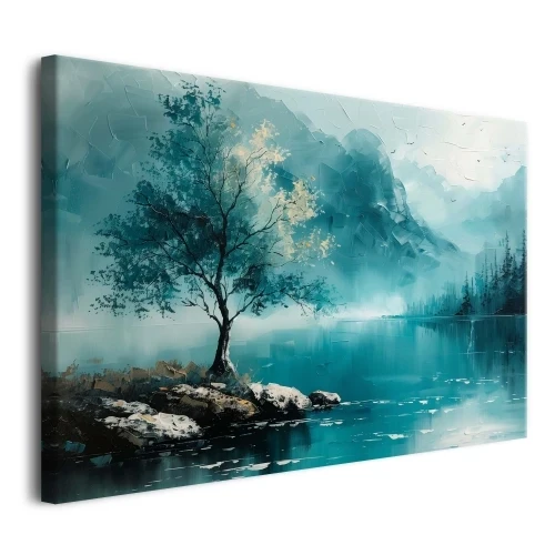 Obraz na płótnie canvas niebieski drzewo