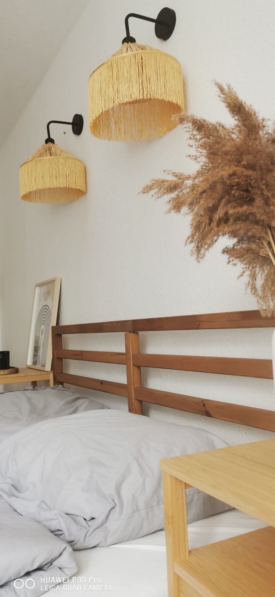 Lampa kinkiet boho -  abażur rafia 2szt