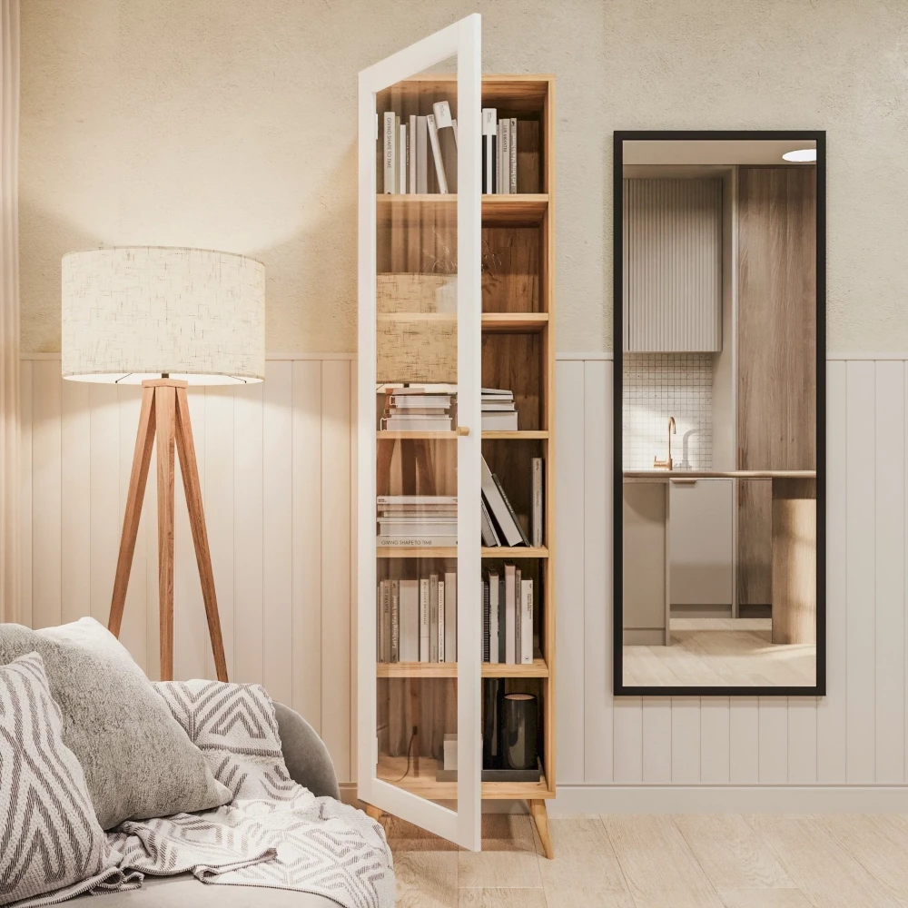 Witryna regał Pakatti dąb / biały