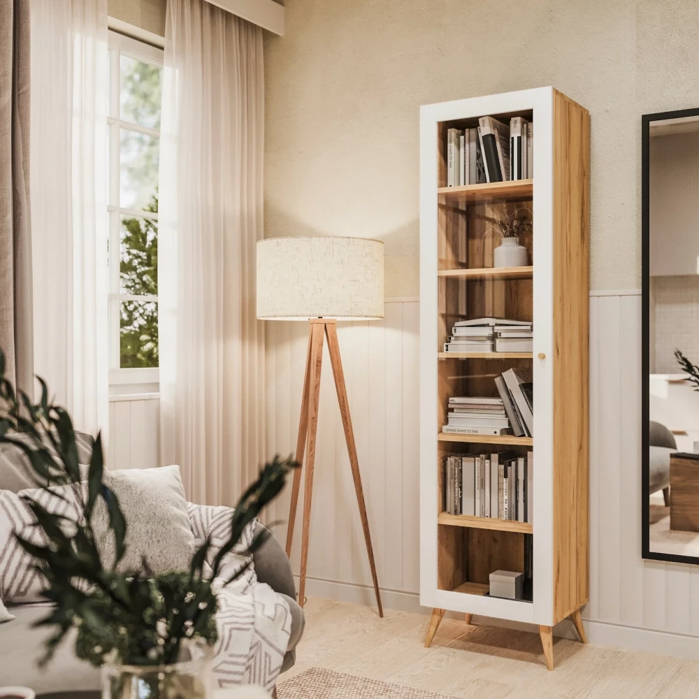 Witryna regał Pakatti dąb / biały