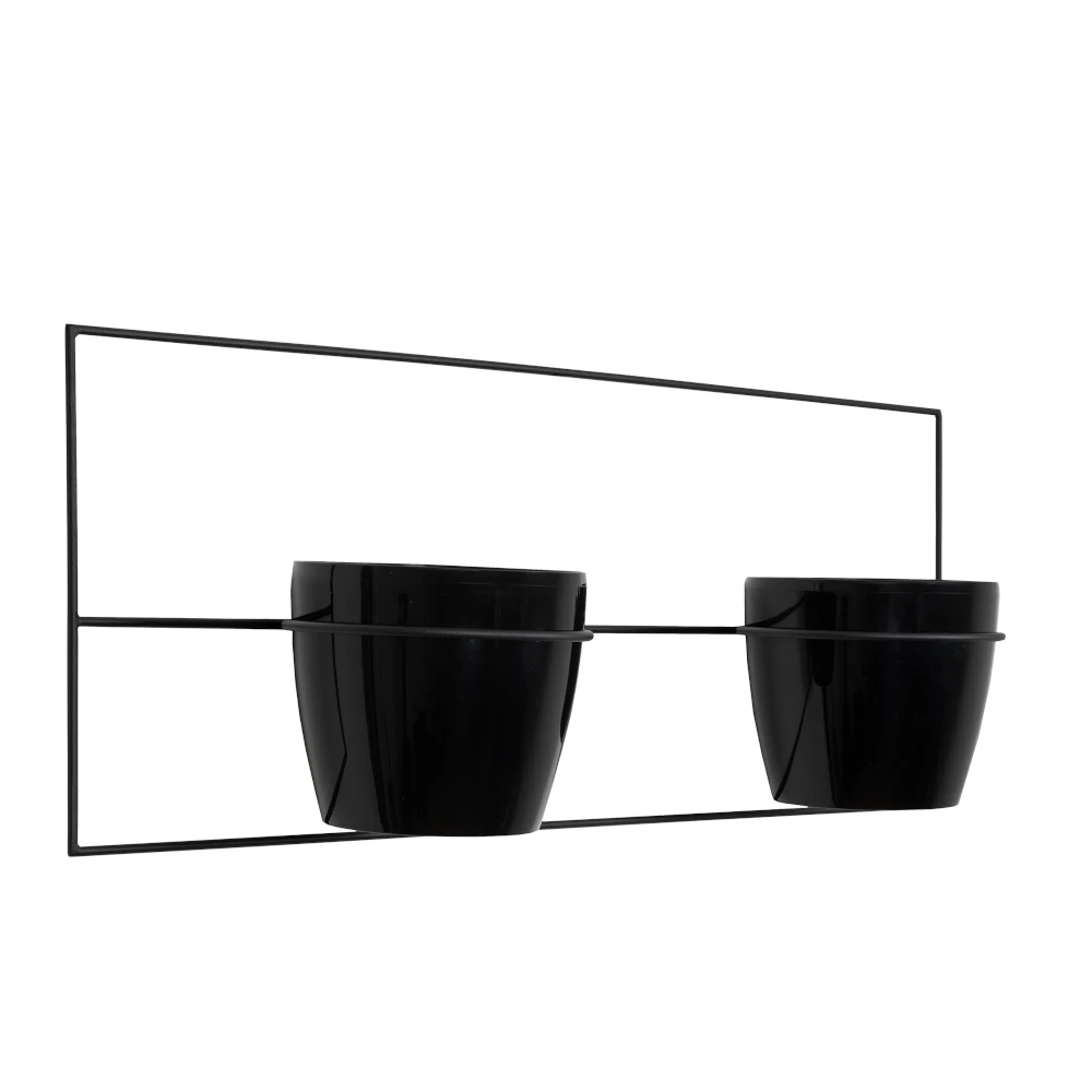 Kwietnik ścienny metalowy 2 x osłonki czarny