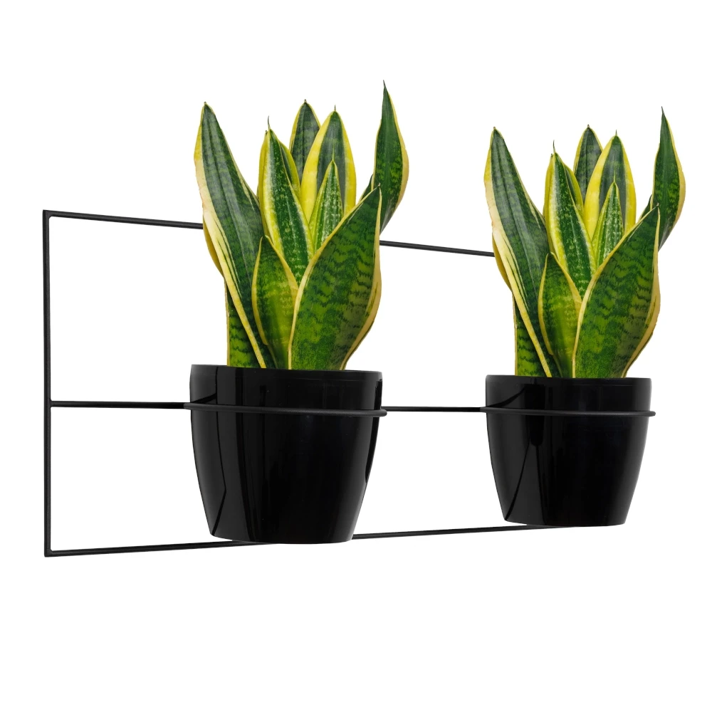 Kwietnik ścienny metalowy 2 x osłonki czarny