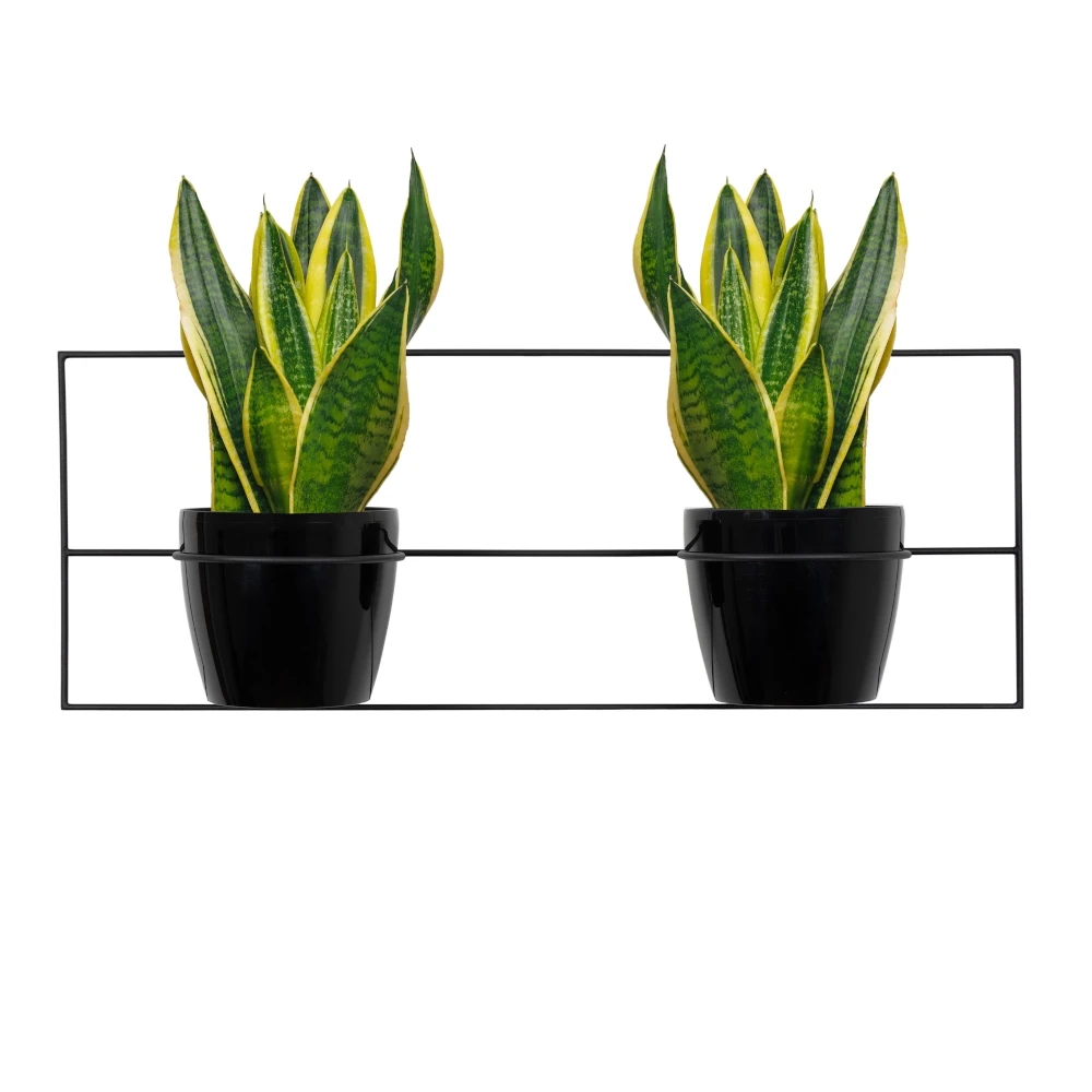 Kwietnik ścienny metalowy 2 x osłonki czarny