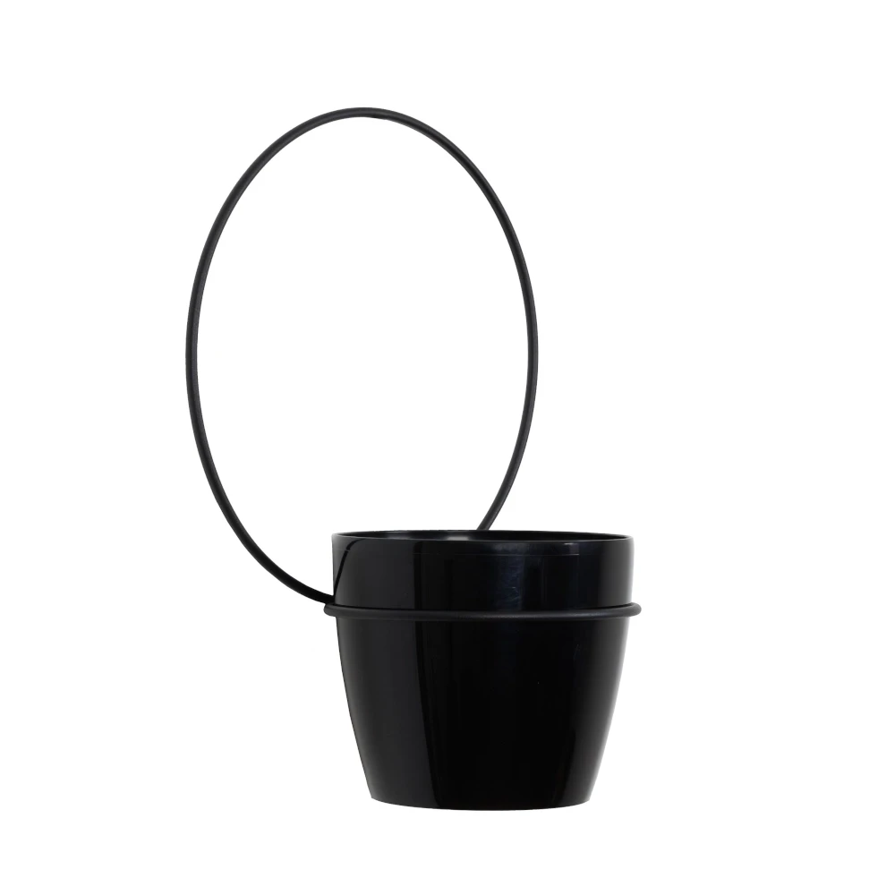 Kwietnik ścienny metalowy + osłonka czarny