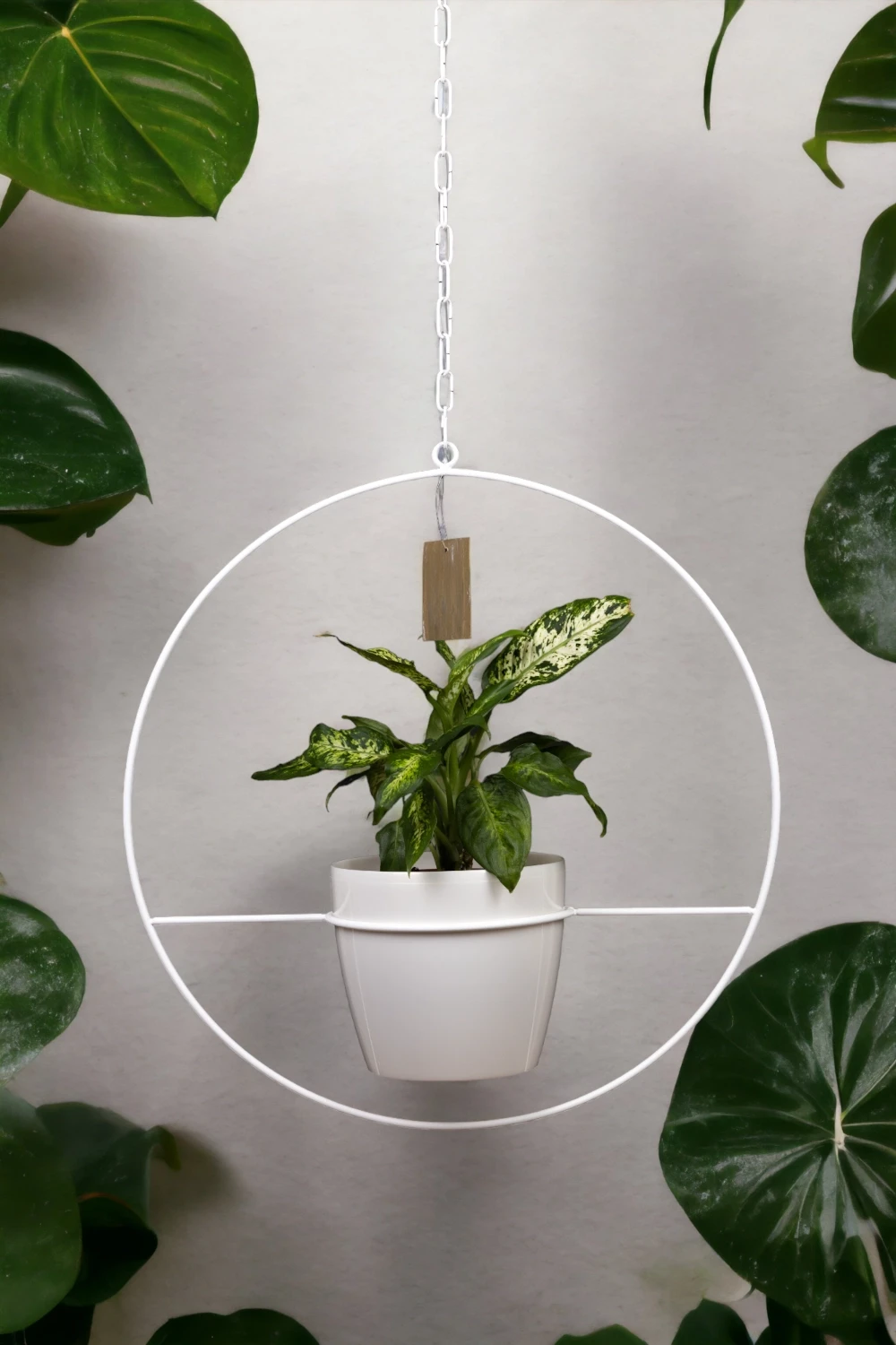 Kwietnik wiszący metalowy + osłonka