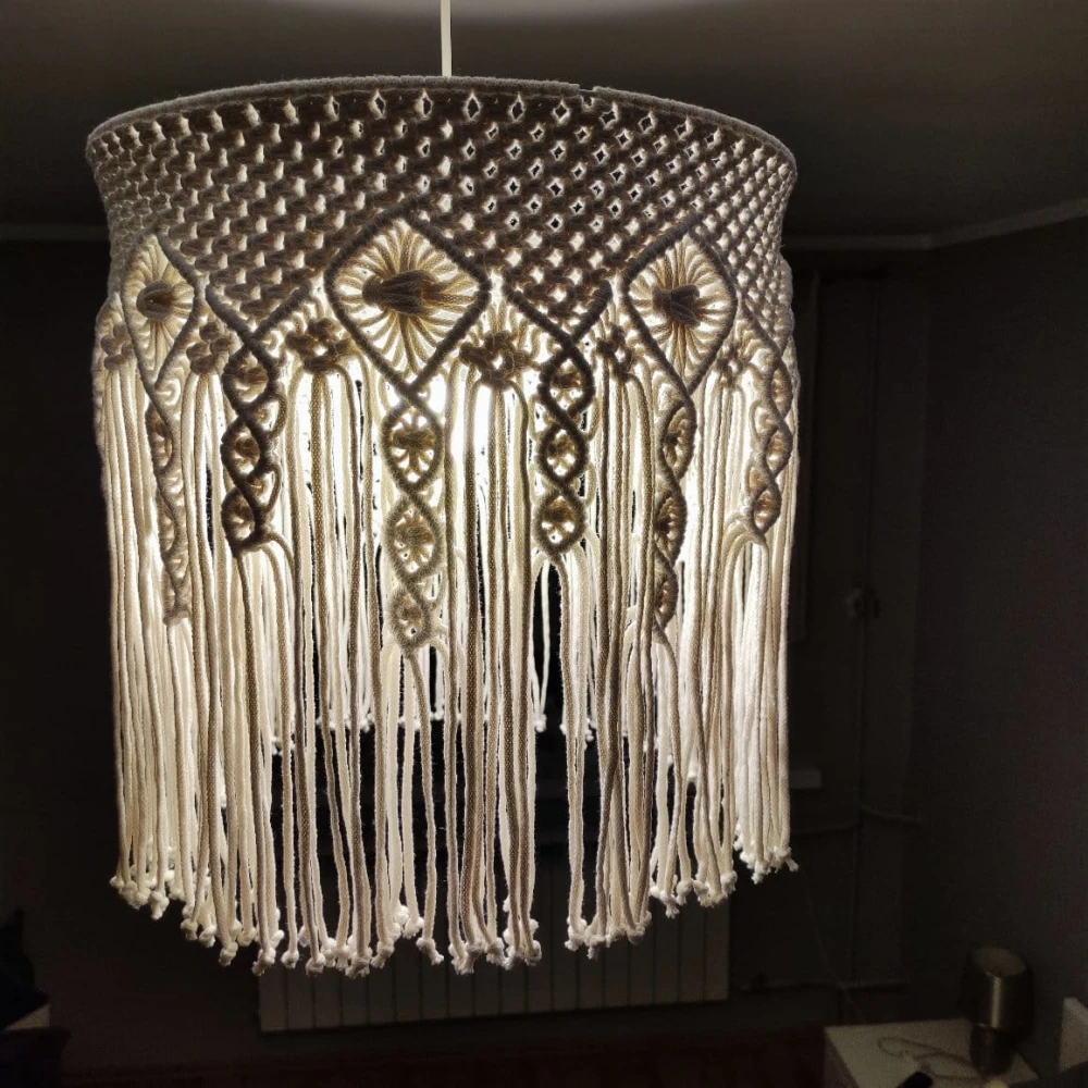 abażur makrama lampa