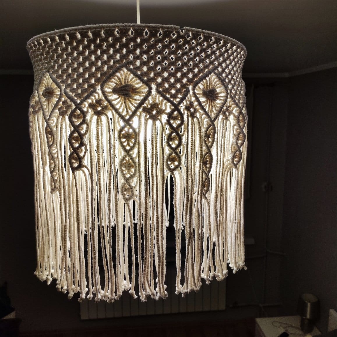 abażur makrama lampa
