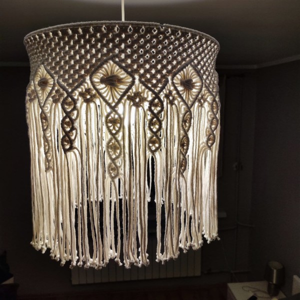 abażur makrama lampa