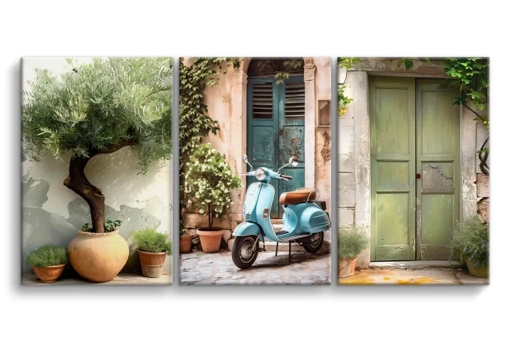 Obraz na płótnie canvas tryptyk zielony