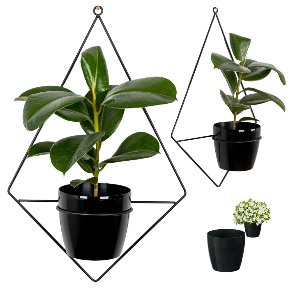 Kwietnik ścienny metalowy + osłonka Diament