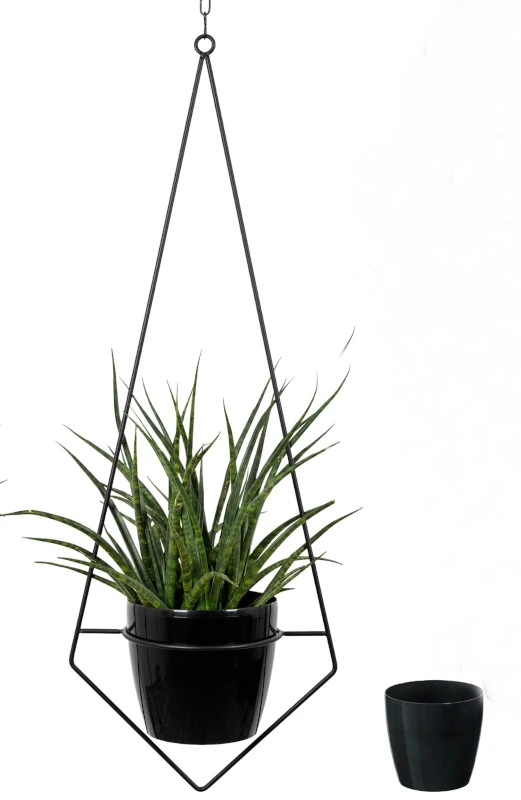 Kwietnik wiszący metalowy klejnot + osłonka + łańcuch