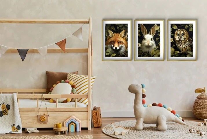 Plakaty bez ramek pokój dziecka leśne zwierzęta