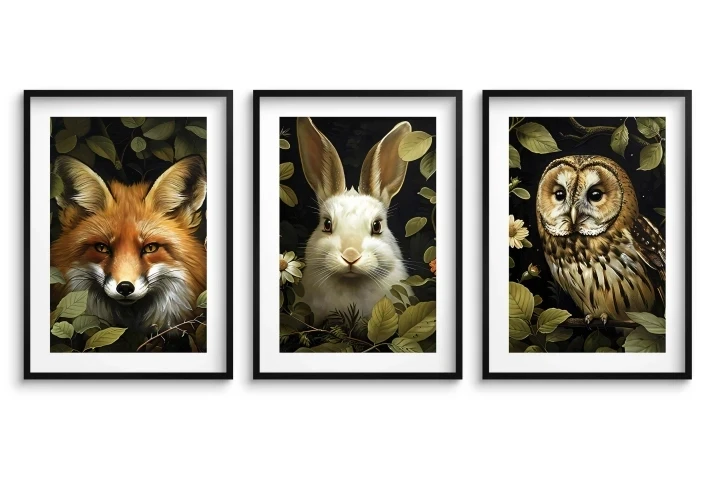 Plakaty bez ramek pokój dziecka leśne zwierzęta
