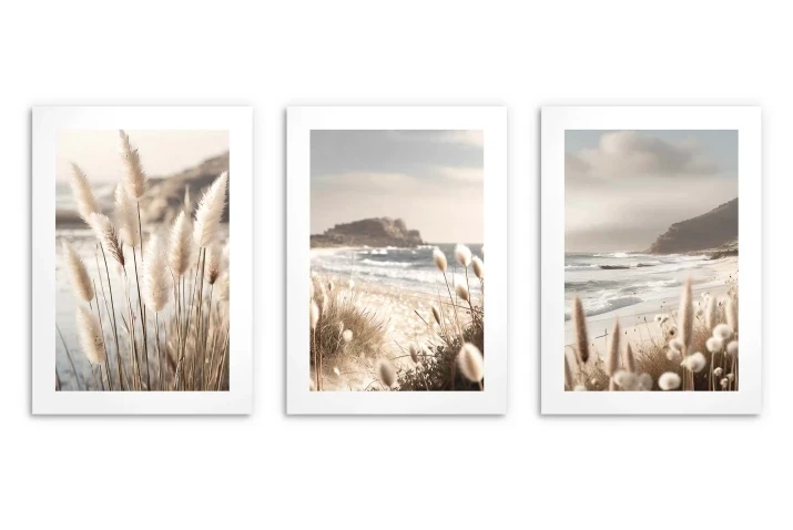 Plakaty boho bez ramek pampas