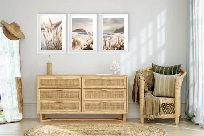 Plakaty boho bez ramek pampas