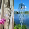 Szklany łapacz słońca handmade Drzewo bezbarwne koraliki